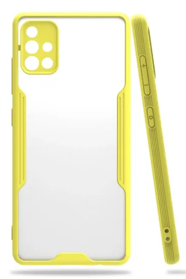 Newface Samsung Galaxy A71 Kılıf Platin Silikon - Sarı resmi