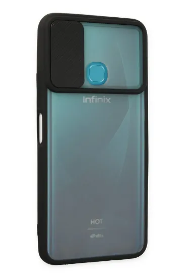 Newface İnfinix Hot 9 Kılıf Palm Buzlu Kamera Sürgülü Silikon - Siyah resmi