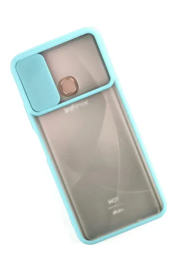 Newface İnfinix Hot 9 Kılıf Palm Buzlu Kamera Sürgülü Silikon - Turkuaz resmi