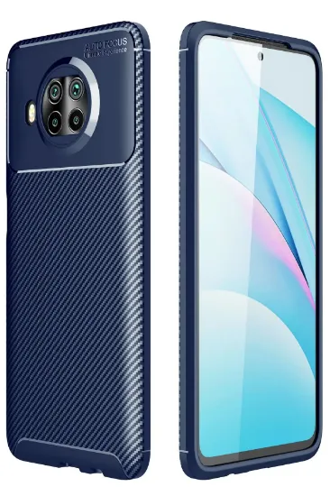 Newface Xiaomi Mi 10T Lite Kılıf Auto Focus Karbon Kapak - Lacivert resmi
