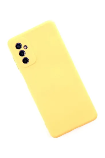 Newface Samsung Galaxy M52 5G Kılıf Nano içi Kadife Silikon - Sarı resmi
