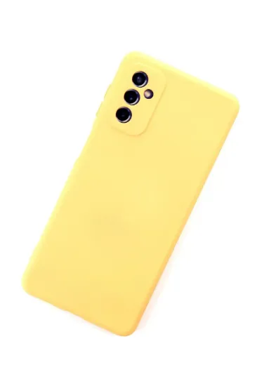 Newface Samsung Galaxy M52 5G Kılıf Nano içi Kadife Silikon - Sarı resmi