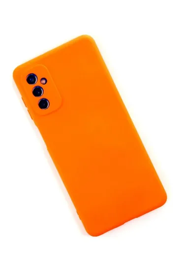 Newface Samsung Galaxy M52 5G Kılıf Nano içi Kadife Silikon - Turuncu resmi