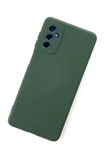 Newface Samsung Galaxy M52 5G Kılıf Nano içi Kadife Silikon - Koyu Yeşil resmi