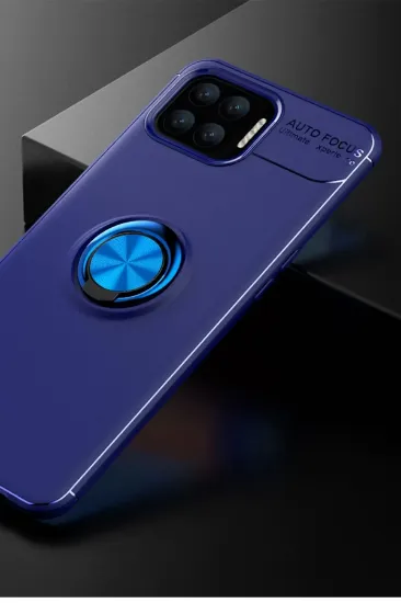 Newface Oppo A73 Kılıf Range Yüzüklü Silikon - Mavi resmi