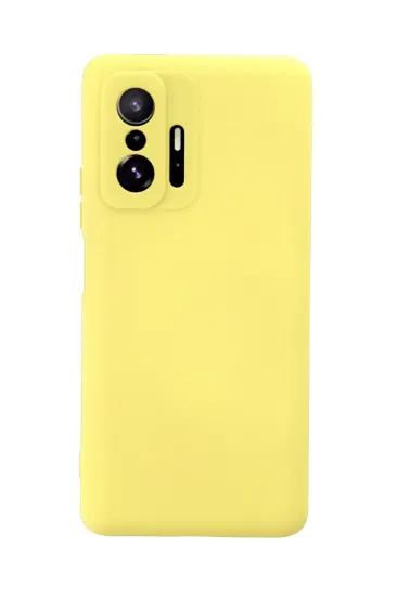 Newface Xiaomi Mi 11T Pro Kılıf Nano içi Kadife Silikon - Sarı resmi