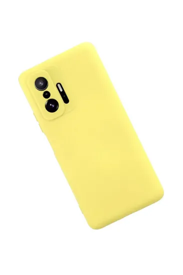 Newface Xiaomi Mi 11T Pro Kılıf Nano içi Kadife Silikon - Sarı resmi