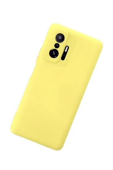 Newface Xiaomi Mi 11T Pro Kılıf Nano içi Kadife Silikon - Sarı resmi