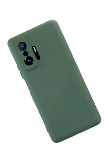 Newface Xiaomi Mi 11T Pro Kılıf Nano içi Kadife Silikon - Koyu Yeşil resmi