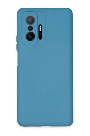 Newface Xiaomi Mi 11T Pro Kılıf Nano içi Kadife Silikon - Mavi resmi