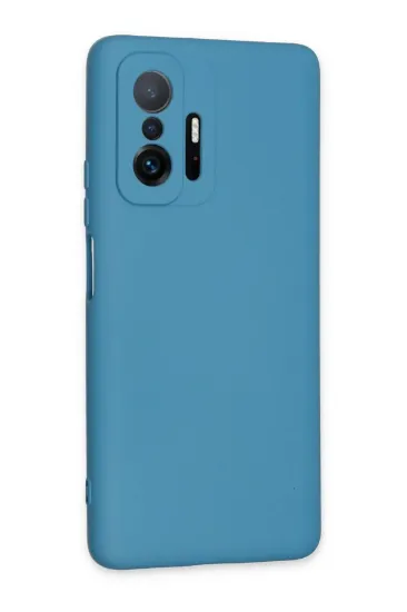 Newface Xiaomi Mi 11T Pro Kılıf Nano içi Kadife Silikon - Mavi resmi