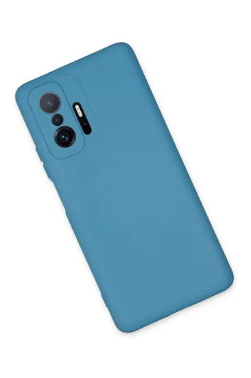 Newface Xiaomi Mi 11T Pro Kılıf Nano içi Kadife Silikon - Mavi resmi
