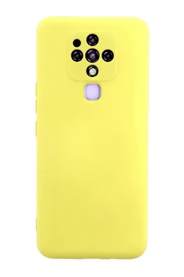 Newface Tecno Camon 16 Kılıf Nano içi Kadife Silikon - Sarı resmi