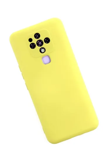 Newface Tecno Camon 16 Kılıf Nano içi Kadife Silikon - Sarı resmi