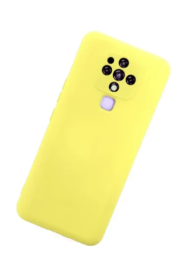 Newface Tecno Camon 16 Kılıf Nano içi Kadife Silikon - Sarı resmi