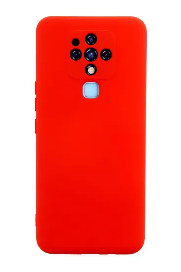 Newface Tecno Camon 16 Kılıf Nano içi Kadife Silikon - Kırmızı resmi