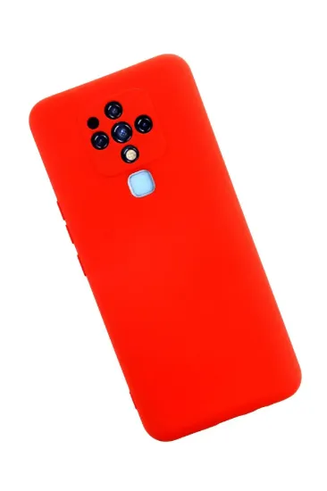 Newface Tecno Camon 16 Kılıf Nano içi Kadife Silikon - Kırmızı resmi