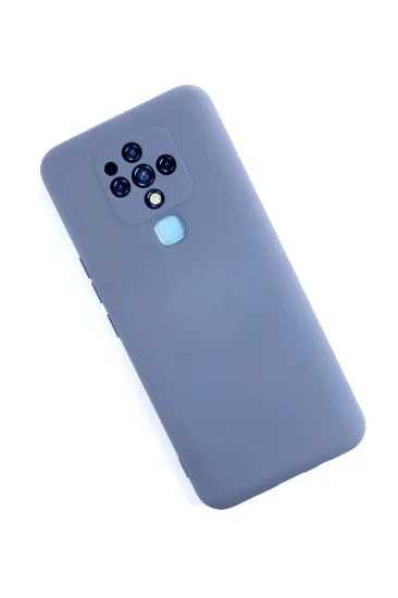Newface Tecno Camon 16 Kılıf Nano içi Kadife Silikon - Gri resmi
