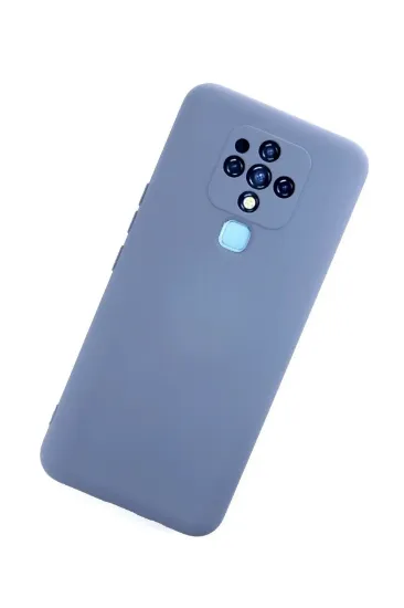 Newface Tecno Camon 16 Kılıf Nano içi Kadife Silikon - Gri resmi