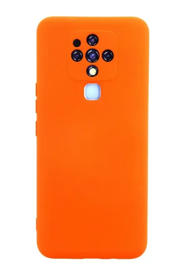 Newface Tecno Camon 16 Kılıf Nano içi Kadife Silikon - Turuncu resmi