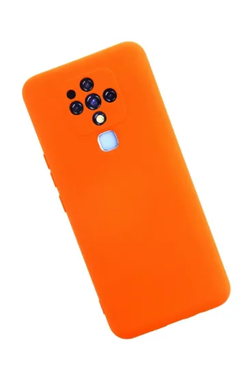 Newface Tecno Camon 16 Kılıf Nano içi Kadife Silikon - Turuncu resmi