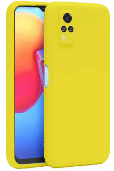 Newface Vivo Y53S Kılıf Nano içi Kadife Silikon - Sarı resmi