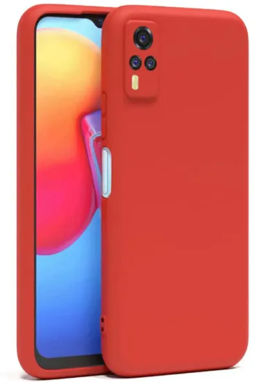 Newface Vivo Y53S Kılıf Nano içi Kadife Silikon - Kırmızı resmi