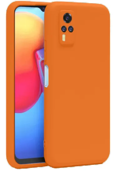 Newface Vivo Y53S Kılıf Nano içi Kadife Silikon - Turuncu resmi