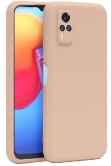 Newface Vivo Y53S Kılıf Nano içi Kadife Silikon - Pudra resmi