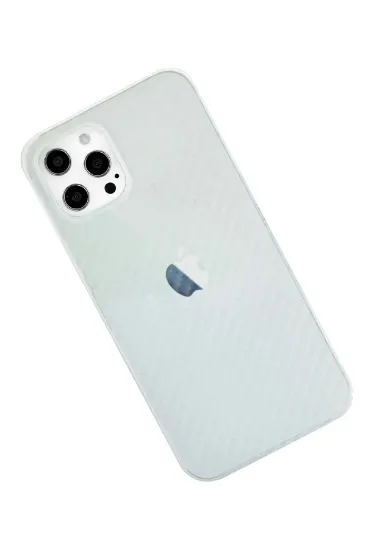 Newface iPhone 12 Pro Max Kılıf Karbon PP Silikon - Şeffaf resmi