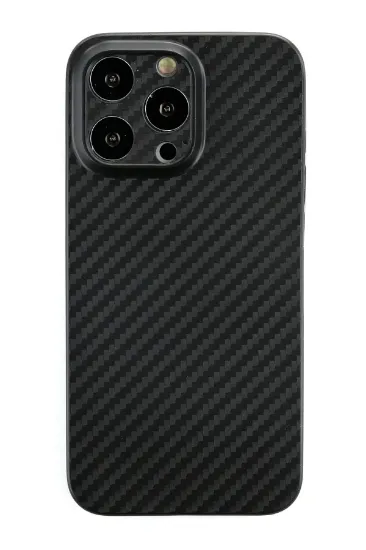 Newface iPhone 13 Pro Kılıf Karbon PP Silikon - Siyah resmi