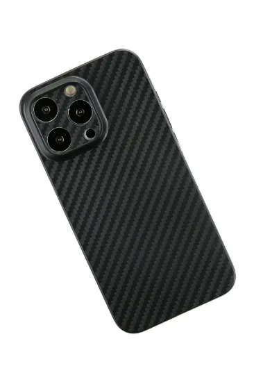 Newface iPhone 13 Pro Kılıf Karbon PP Silikon - Siyah resmi