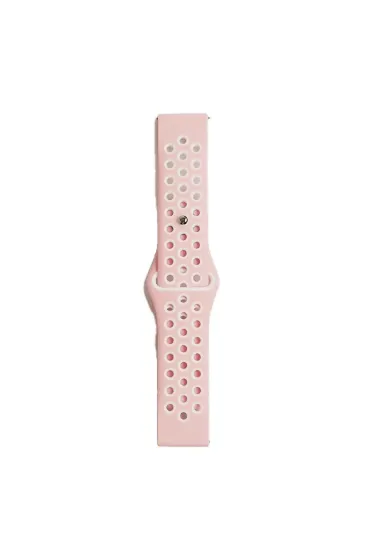 Newface Watch 20mm Spor Delikli Kordon - Pembe-Beyaz resmi