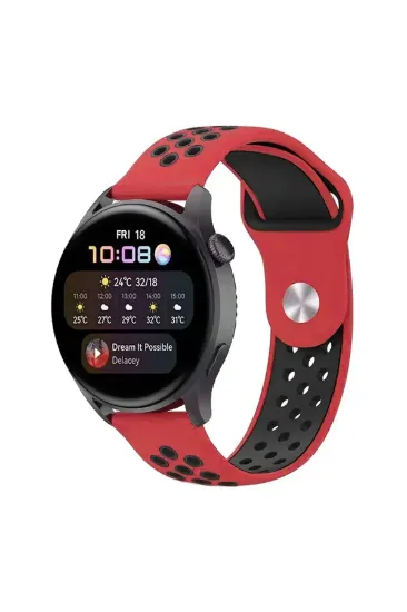 Newface Watch 20mm Spor Delikli Kordon - Kırmızı-Siyah resmi