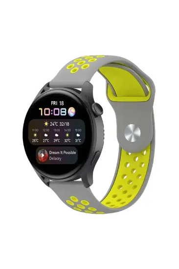 Newface Watch 20mm Spor Delikli Kordon - Gri-Yeşil resmi