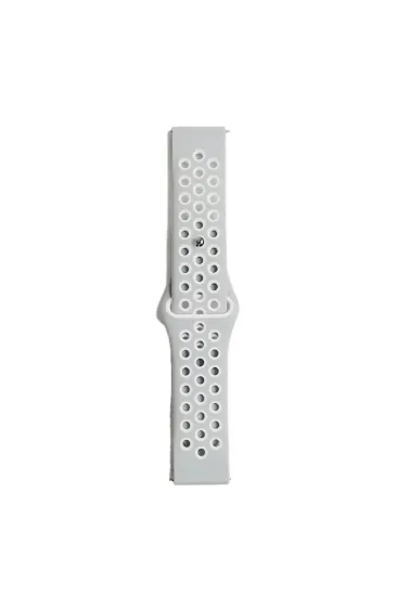 Newface Watch 20mm Spor Delikli Kordon - Gri-Beyaz resmi