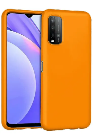 Newface Xiaomi Redmi 9T Kılıf Nano içi Kadife Silikon - Turuncu resmi
