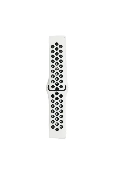Newface Watch 22mm Spor Delikli Kordon - Beyaz-Siyah resmi