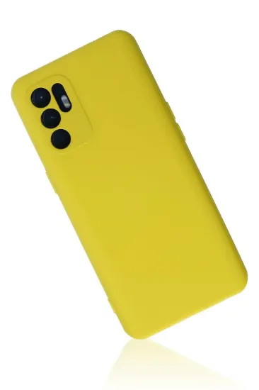 Newface Oppo Reno 6 Kılıf Nano içi Kadife Silikon - Sarı1 resmi