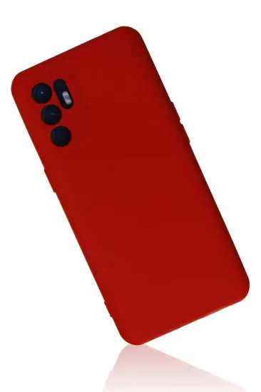 Newface Oppo Reno 6 Kılıf Nano içi Kadife Silikon - Kırmızı resmi