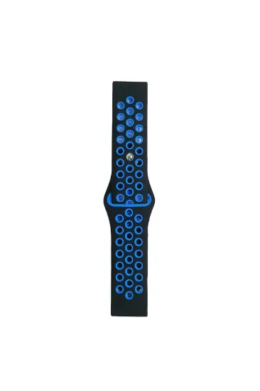 Newface Watch 22mm Spor Delikli Kordon - Siyah-Mavi resmi