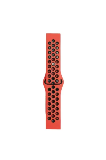 Newface Watch 22mm Spor Delikli Kordon - Kırmızı-Siyah resmi