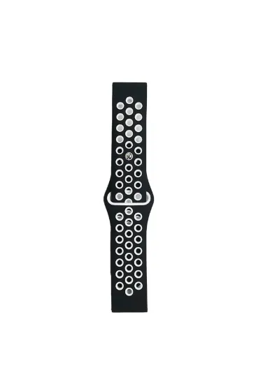 Newface Watch 22mm Spor Delikli Kordon - Siyah-Beyaz resmi