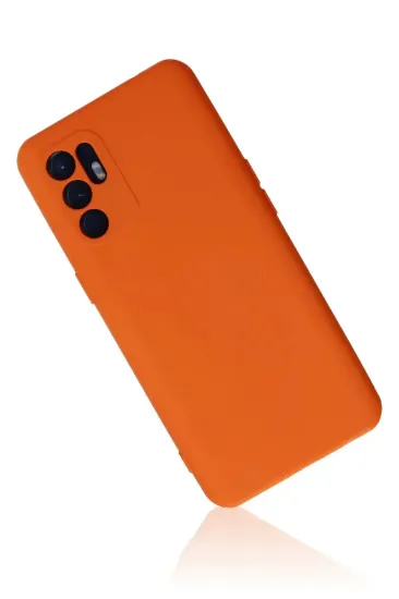 Newface Oppo Reno 6 Kılıf Nano içi Kadife Silikon - Turuncu resmi