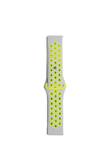 Newface Watch 22mm Spor Delikli Kordon - Gri-Yeşil resmi