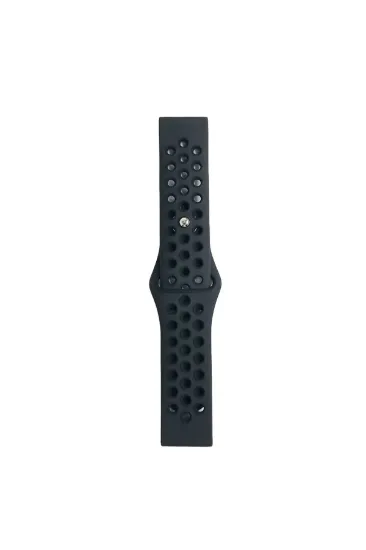 Newface Watch 22mm Spor Delikli Kordon - Siyah-Füme resmi