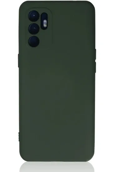 Newface Oppo Reno 6 Kılıf Nano içi Kadife Silikon - Koyu Yeşil resmi