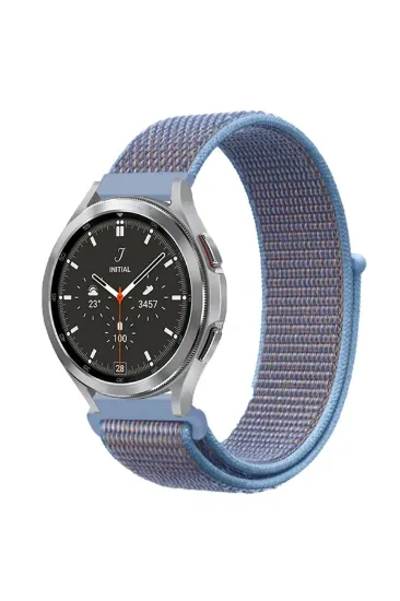 Newface Watch 22mm Hasırlı Cırtcırtlı Kordon - Mavi resmi