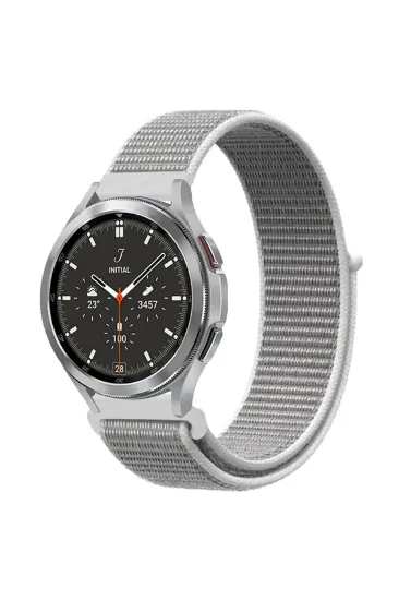 Newface Watch 22mm Hasırlı Cırtcırtlı Kordon - Gri resmi