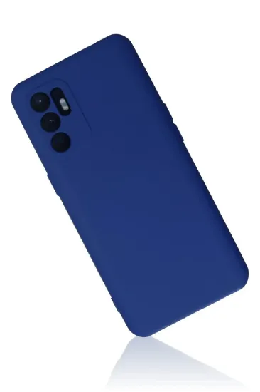 Newface Oppo Reno 6 Kılıf Nano içi Kadife Silikon - Mavi resmi
